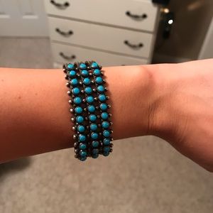 Old pawn turquoise snake eye cuff